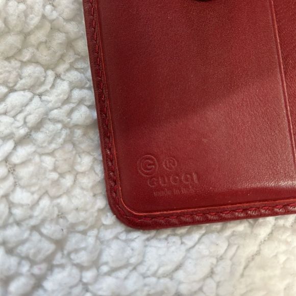 Authentic Gucci Leather Guccissima Red Compact Wallet - Picture 6 of 16